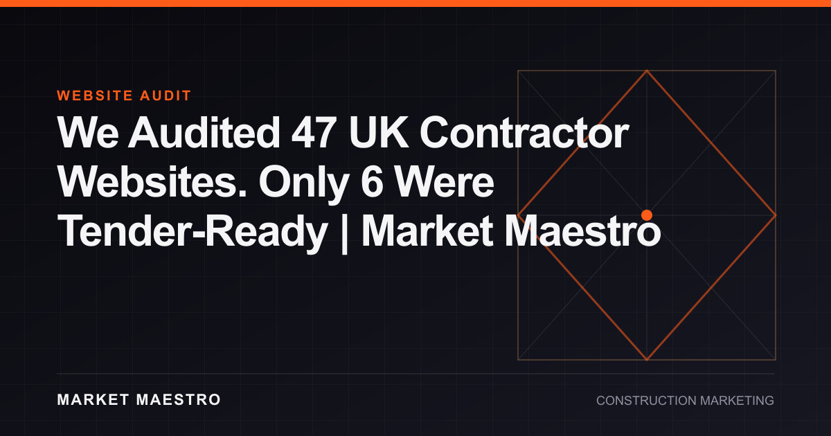 We Audited 47 UK Contractor Websites. Only 6 Were Tender-Ready | Market Maestro