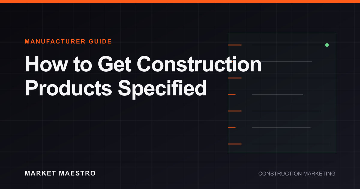 How to Get Construction Products Specified