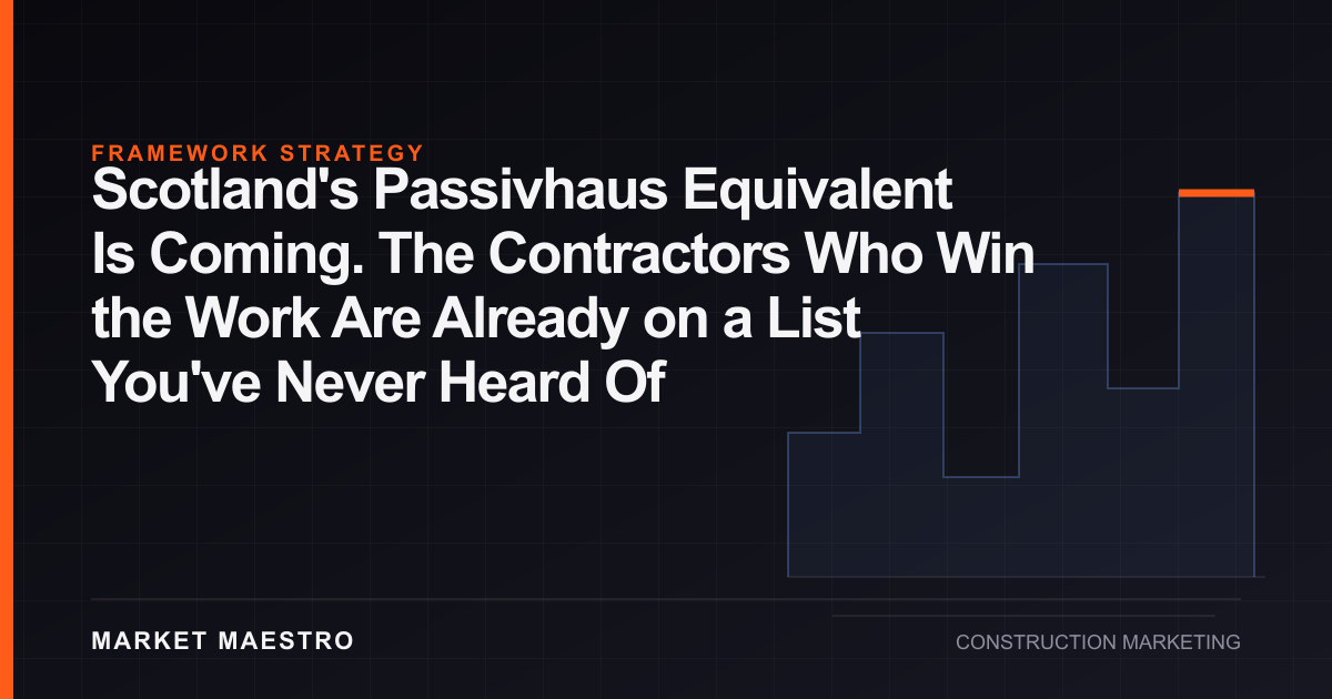 Scotland's Passivhaus Equivalent Is Coming. The Contractors Who Win the Work Are Already on a List You've Never Heard Of