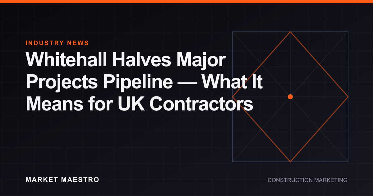 Whitehall Halves Major Projects Pipeline — What It Means for UK Contractors