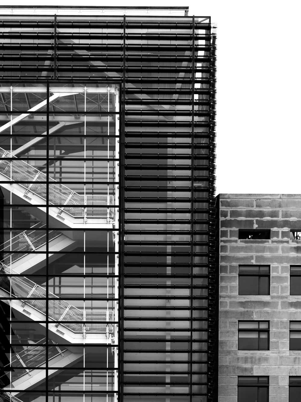 Modern glass and steel building facade